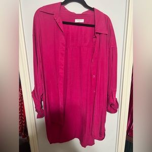 ARITZIA hot pink button up
